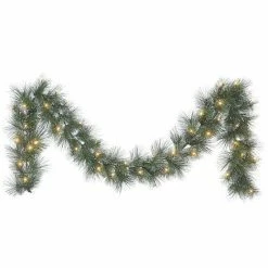 Puleo International 9-ft. Glittery Artificial Pine LED Garland