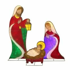 Puleo International 54" 3-Piece Outdoor Lighted Nativity Set With 240 Lights