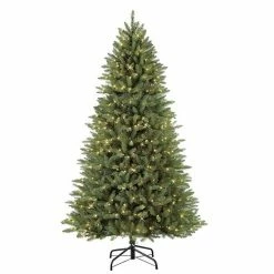 Puleo International 9' Pre-Lit Fraser Fir Artificial Christmas Tree With 900 UL-Listed Clear Incandescent Lights