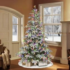 Puleo International 7.5-ft. Pre-Lit Flocked Aspen Fir Artificial Christmas Tree -PULEO INTERNATIONAL SHOP unnamed file 14
