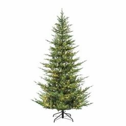 Puleo International 6.5' Pre-Lit Natural Fir Artificial Christmas Tree With Insta-Shape® Memory Wire And 450 UL-Listed Clear Incandescent Lights