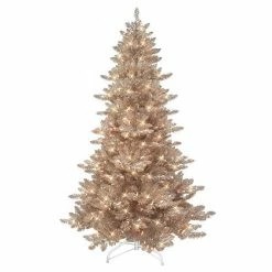 Puleo International 6.5-ft. Pre-Lit Royal Majestic Spruce Rose Gold Artificial Christmas Tree
