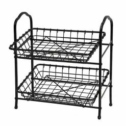 Puleo International 2-Tier Metal Basket Stand