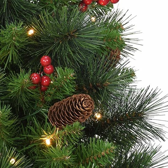 Puleo International Pre-Lit 2' Table Top Artificial Christmas Tree With 35 Lights In Gold Base 5 Puleo International Pre-Lit 2' Table Top Artificial Christmas Tree With 35 Lights In Gold Base - Image 3