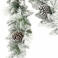 Puleo International 9-ft. Artificial Flocked Berkshire Spruce & Pine Cones Garland -PULEO INTERNATIONAL SHOP unnamed file 612