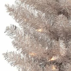 Puleo International 6-ft. Pre-Lit Rose Gold Tinsel Pencil Artificial Christmas Tree -PULEO INTERNATIONAL SHOP unnamed file 74