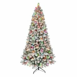 Puleo International 6.5-ft. Pre-Lit Flocked Virginia Pine Artificial Christmas Tree