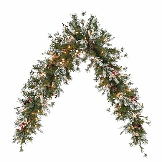 Puleo International 6-ft. Pre-Lit Pine Cones & Berries Artificial Christmas Garland 3 Puleo International 6-ft. Pre-Lit Pine Cones & Berries Artificial Christmas Garland